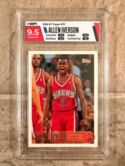 Allen Iverson ‘96 Topps Rookie Card #171 HGA 9.5