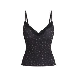 SKIMS Push Up Cami - Onyx Rosebud  Print - SIZE S