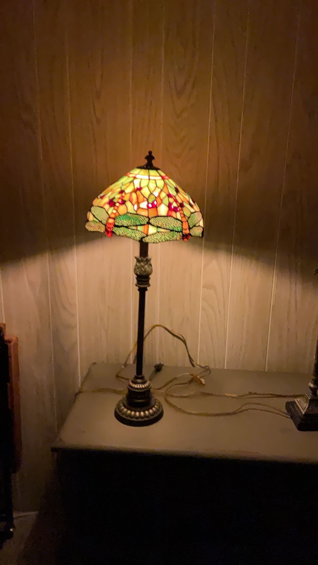 Brass Lamp With Tiffany Shade