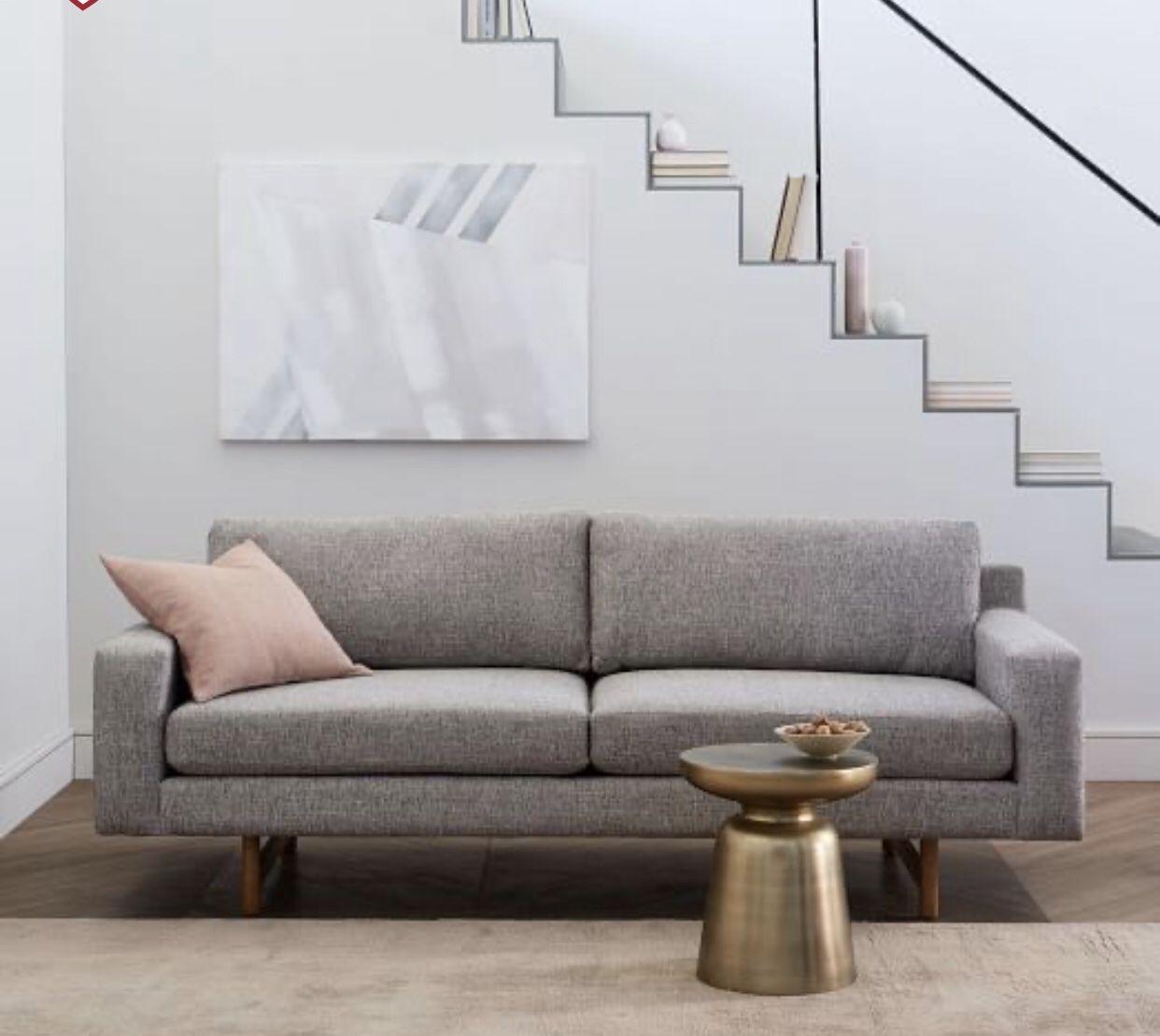 West Elm - Eddy 74” Sofa, Deco Weave, Feather Gray Sofa