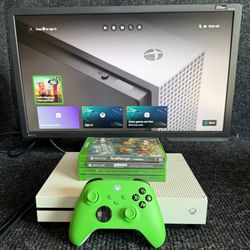 Xbox One S 1TB Console with Controller, Cables &  4 Games
