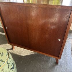 Mid Century Credenza With Record Storage.