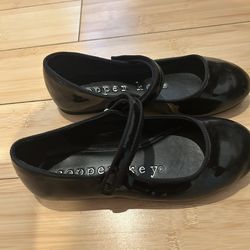 Black Flat Shoes, Copper Key Size 1