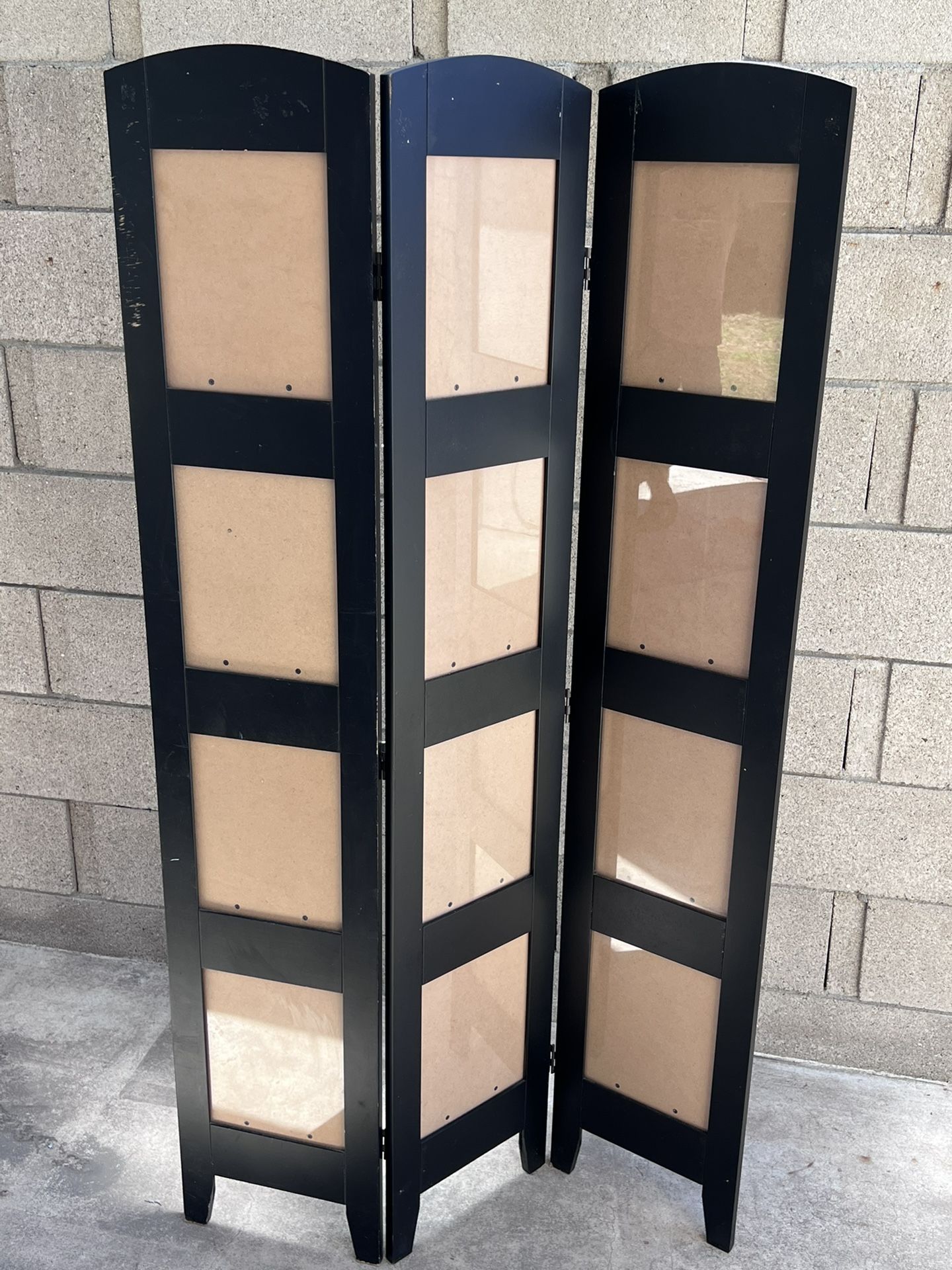 Black Room Divider Partition Screen with Photo Frames