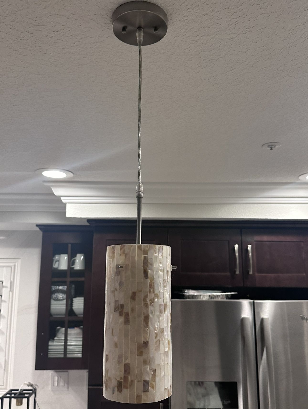 2 Mother Of Pearl Hanging Pendant Lights