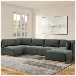 Henredon 6 Piece Fabric Modular Sectional With Ottoman $1299.99