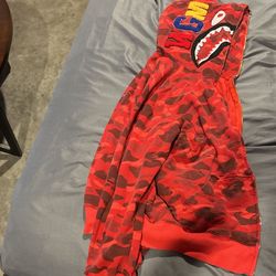 red bape jacket size medium 