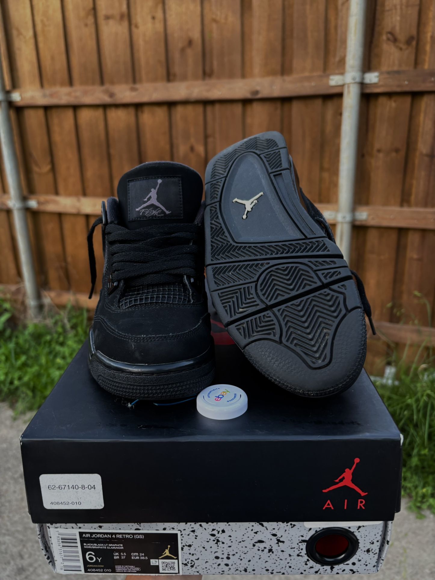 Jordan Black Cat Size 6y