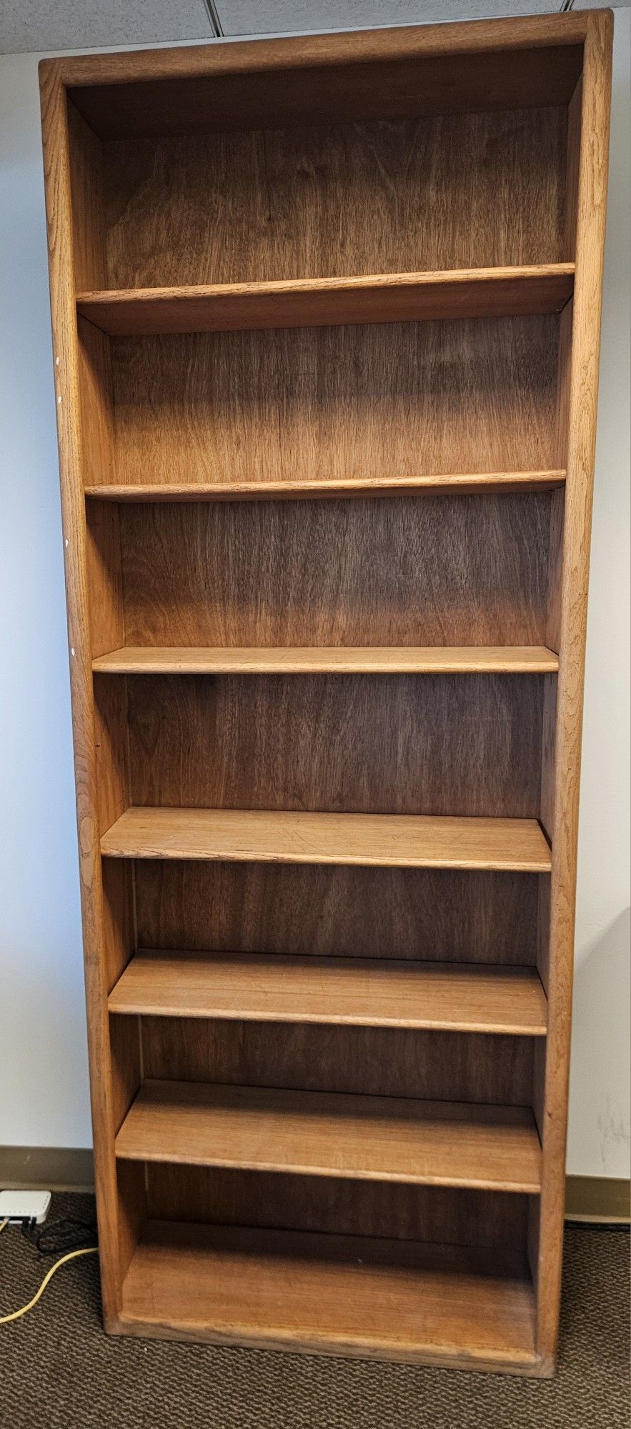 84" Tall Vintage Solid Wood Bookshelf / Storage Shelf