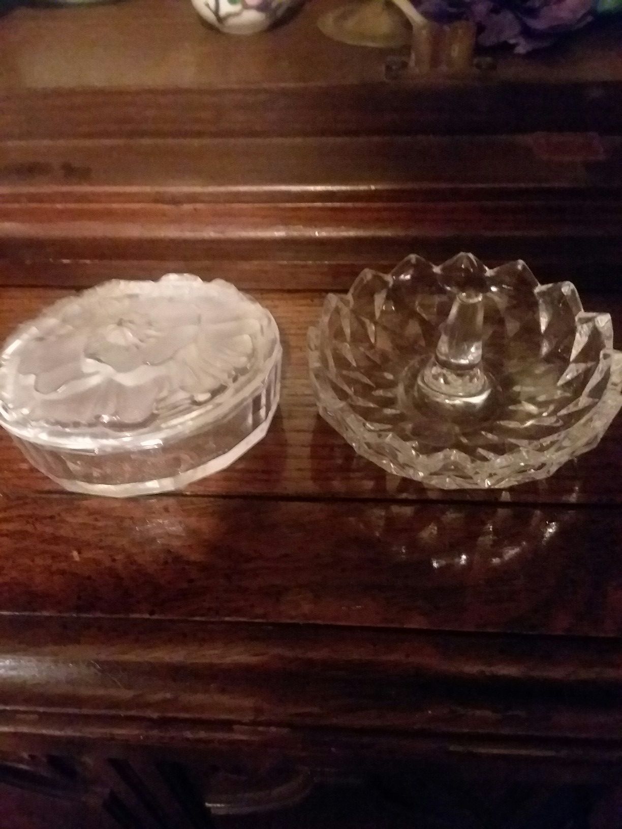 Crystal jewelry box and ring holder