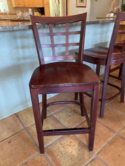 Dark Mahogany Counter  Barstool Chairs 