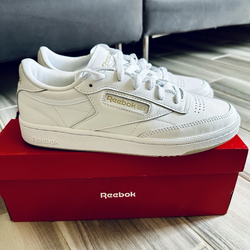 Women's Reebok Club C 85 Casual Tennis Shoes - White White Beige - Size 9, 9.5