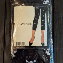 Legs Avenue Opaque Footless Tights With Skull Prints (OS) $5