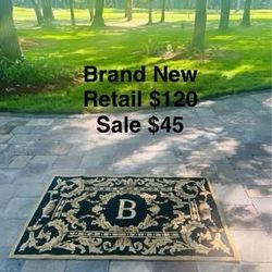 Brand New - Monogrammed Letter “B” Outdoor / Indoor Rug / Mat / Porch / Deck / Old World