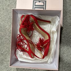 ❤️‍🔥New In box IT Red Suede Heels , size 9 