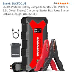 SUCFOCUS 2500A Portable Car Jump Starter