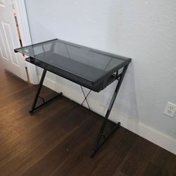 Glass black desk 36" x 20" with keyboard pullout