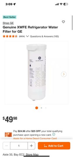 GE XWFE Refrigerator Water Filter