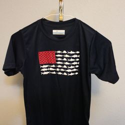 Boys Columbia Shirt Navy With US Flag 