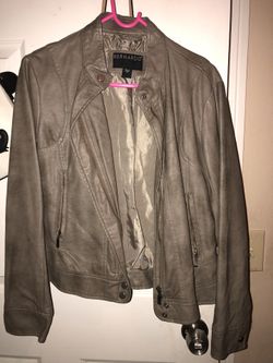 Grey leather jacket