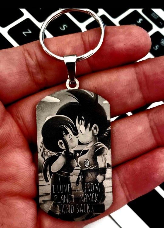 Dragon Ba Z Goku Chichi Stainless Steel Keychain 