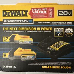 Powerstack 20-Volt Lithium-Ion 5.0 Ah and 1.7 Ah Batteries and Charger