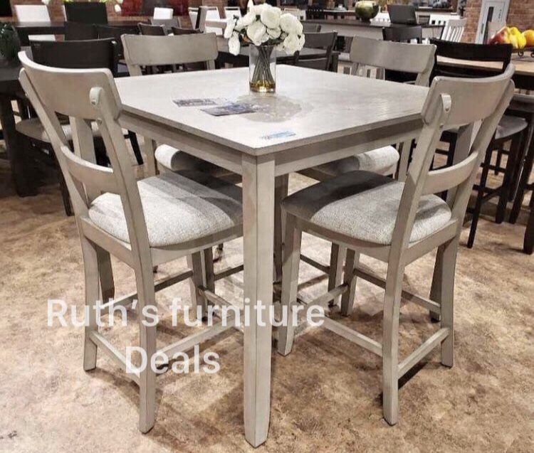 Beautiful! 5 pc Counter Height Dining Set Light Gray,All Products : American Fashion Style Bags On Sale