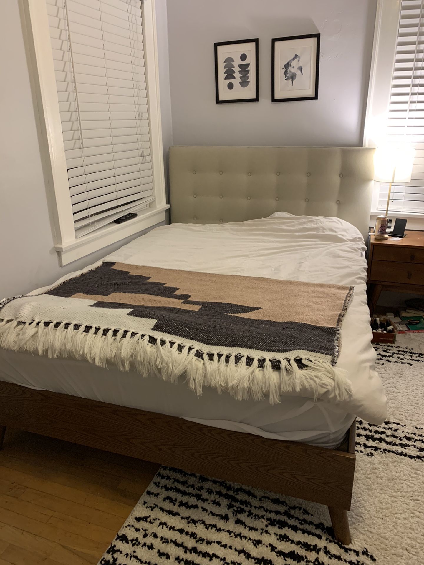 NEW Full Mid-Century Modern Bed