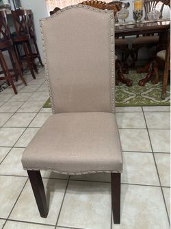 Beautiful Accent/Vanity Highback Chair Accented With Silver Nailhead Trims