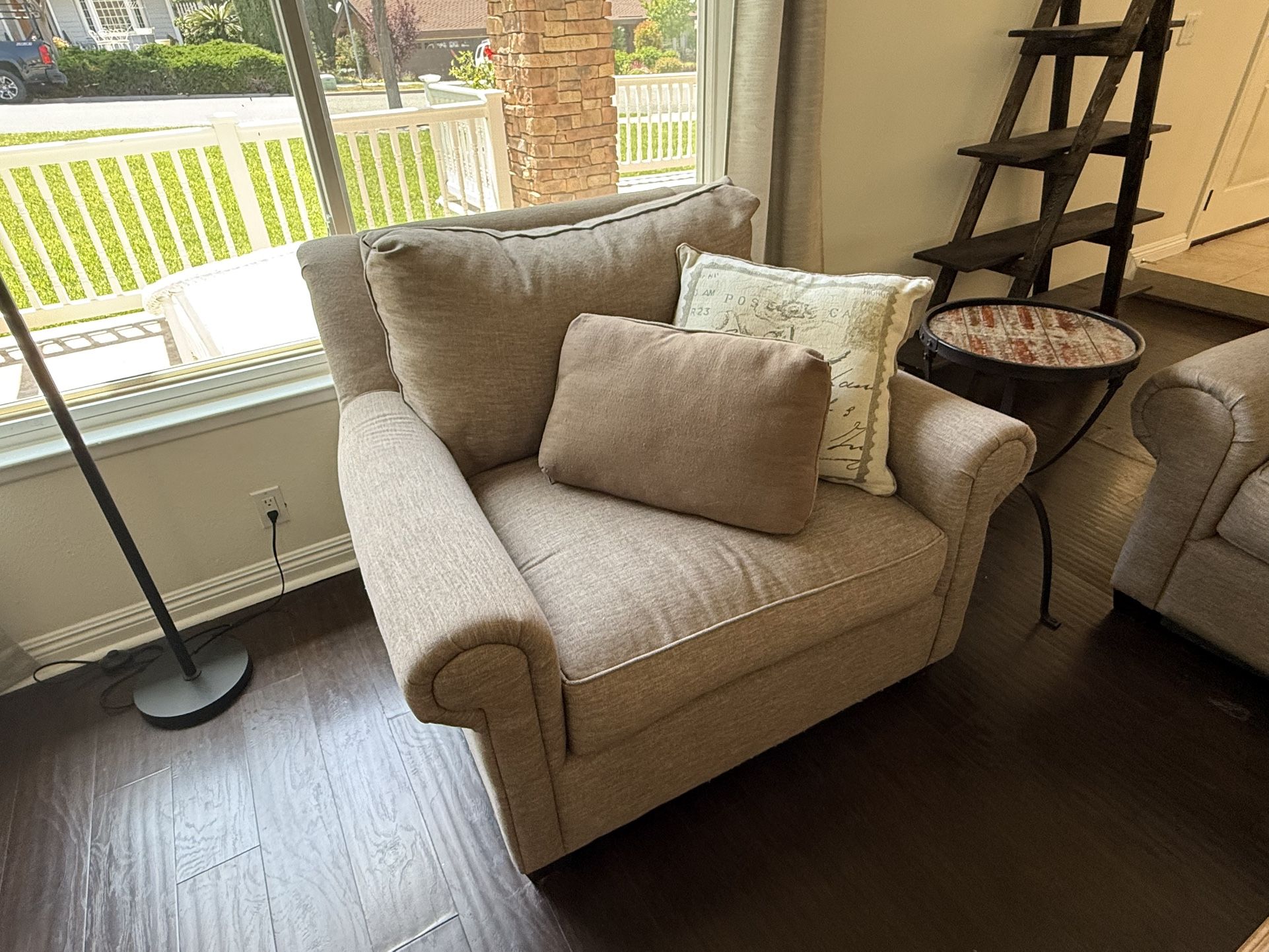 Rarely Used Plush Down Coach With Oversized Chairs