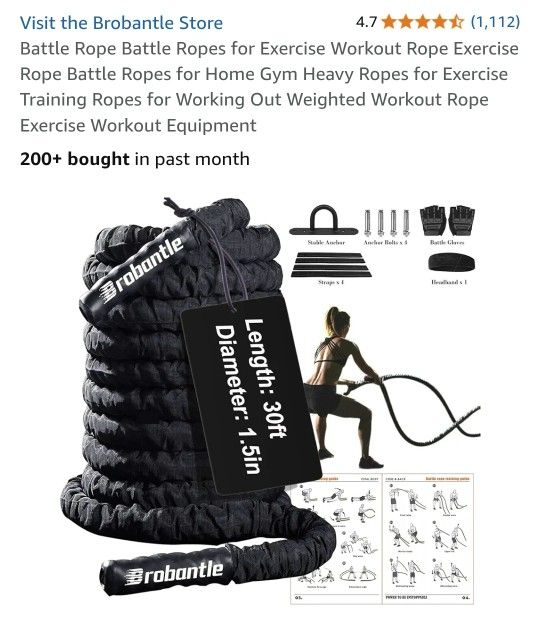 Fitness Battle Rope Workout Exercise Gym Training Equipment
