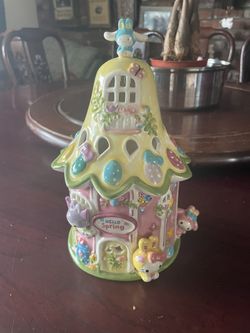 Blue Sky Hello Kitty Easter House Candle Holder 