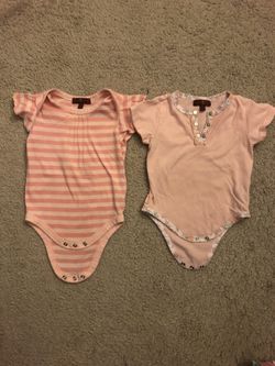 7 for All Mankind girl onesies (12mo)