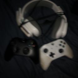 TV,XBOX 1 X 1tb, Headset, and 2 Controllers