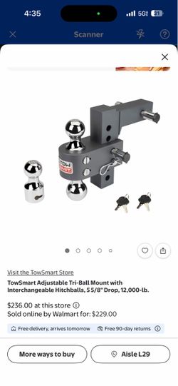 TowSmart Adjustable Tri-Ball Hitch Mount