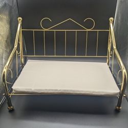 Vintage Brass Day Bed with mattress for 18" Dolls 