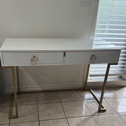 White/gold Console Table Very Good Condition