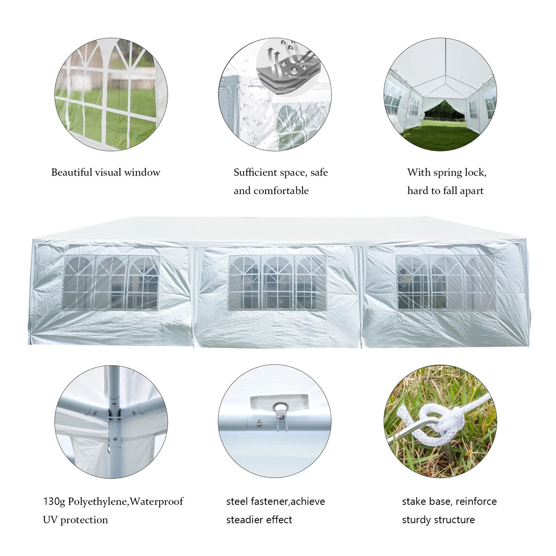White Canopy Tent (10′ × 30′)