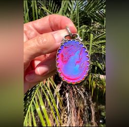 Sterling Large Cameo Pendant Numi Olive