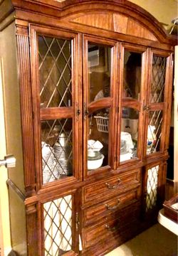 Vintage solid wood china cabinet