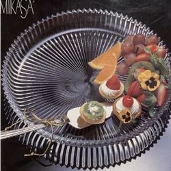 Mikasa Crystal 14" Serving Platter Diamond Fire Pattern