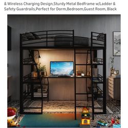 Full Size Loft Bed With Desk