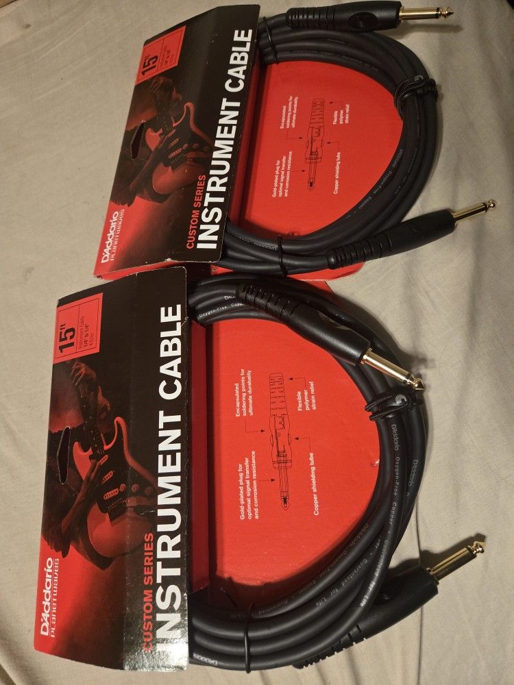 Planet Waves Daddario Instrument Cable 15 Ft Gold Plated