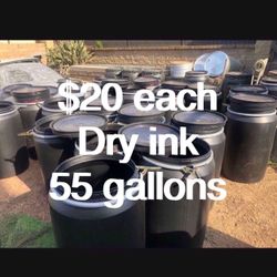 Plastic Barrels (dry Ink Inside) 55 Gallons $20 Each Perfect For Recycling Bins