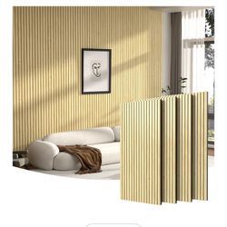 4-Pack Acoustic Wood Panels for Wall and Ceiling (47.2" × 23.6") - Stylish Soundproof Slat Panels with Wood Finish for Noise Reduction and Aesthetic D