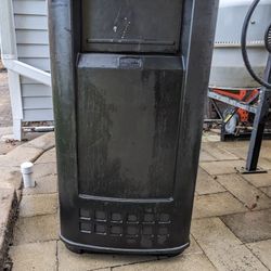 Black Rubbermaid Trash Bin