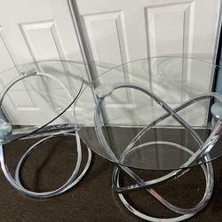 Two Side Glass Tables 