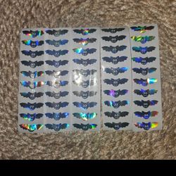 50 Silver Holographic Bat stickers Halloween Stickers 