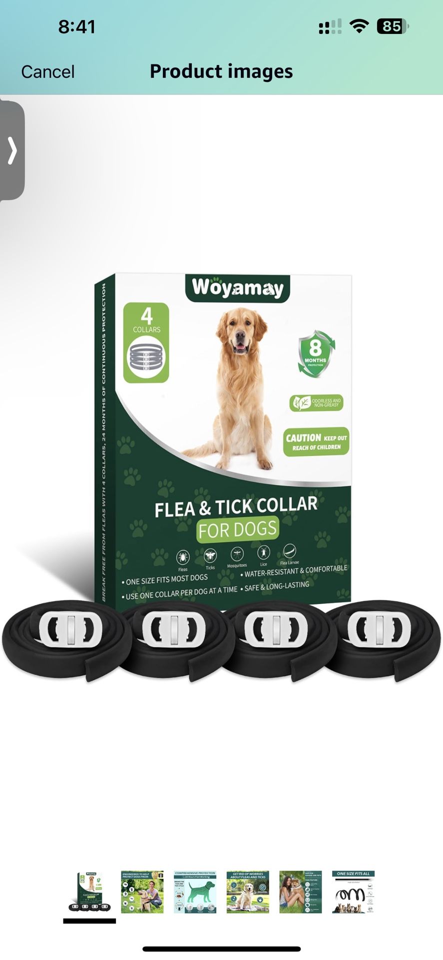 Flea Collar for Dogs, 4 Pack Flea and Tick Collar for Dogs, 8-Month Dog Flea and Tick Treatment and Prevention, Waterproof Dog Flea Collar, Adjustable