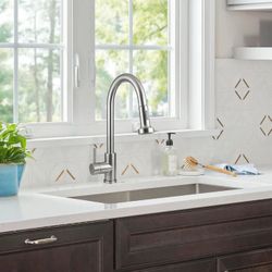 Best Mono Single Handle Pull-Down Ceramic Cartridge Sprayer Kitchen Faucet in Brush Nickle